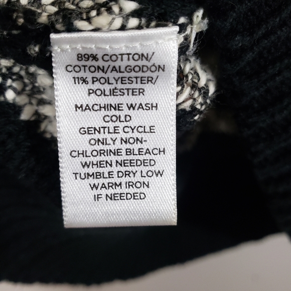 LOU & GREY black marled knit striped raglan sleeve sweater - Picture 2 of 7